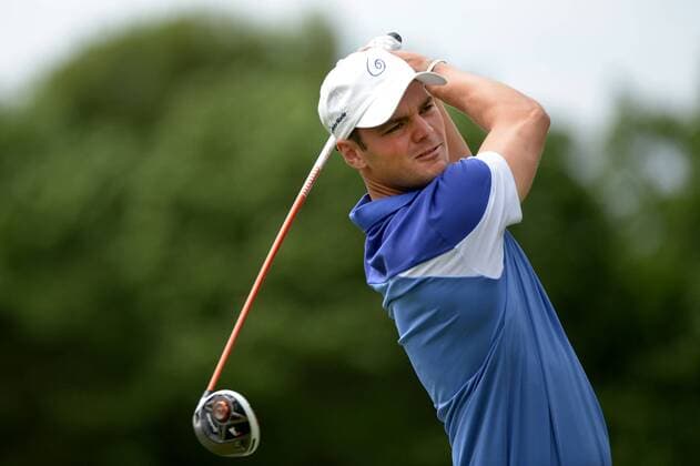 Martin Kaymer hits on the 14th tee box during the second round 113th U.S. Open Championship at Merion Golf Club in Ardmore, Pennsylvania on June 14, 2013.  PHI20130614321