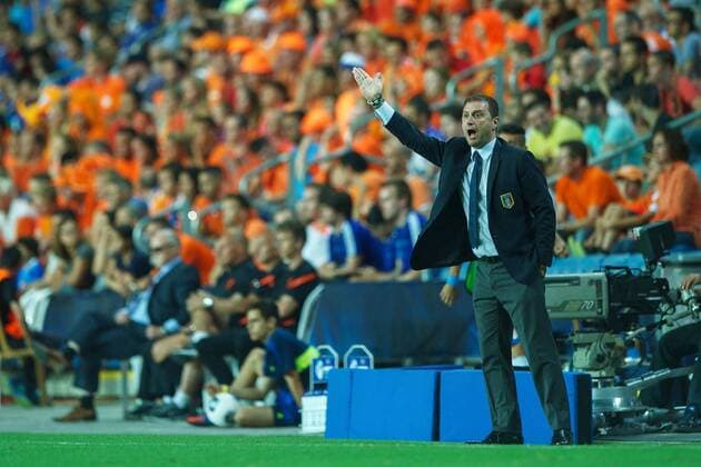 coach Devis Mangia of Italy U21 during the UEFA EURO U21 championship semi-final match between Italy and Netherlands on June 15, 2013 at the HaMoshava stadium at Petach Tikva, Israel. Italy U21 v Holland U21 UEFA EURO U21 2012 2013 xVIxxIVx 1608025
