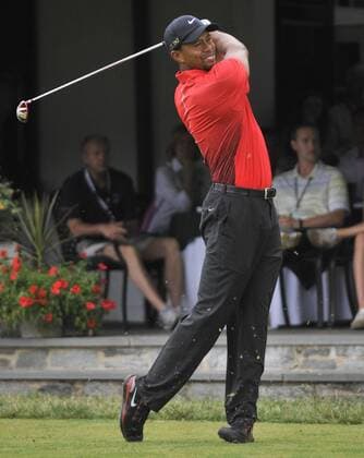 June 16, 2013 - Merion, Pa, U.S. - June 16 2013: Tiger Woods, of USA, watches his shot from the 1st tee off for the final round at the 113th U.S. Open National Championship at the Merion Golf Club in Ardmore, Pa. Golf 2013: US Open JUN 16 - ZUMAcw2