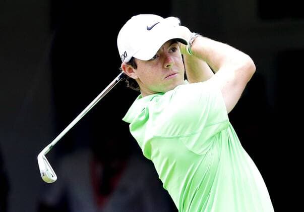 Rory McIlroy tees off on the 1st hole in the Final Round at the 113th U.S. Open at Merion Golf Club in Ardmore, Pennsylvania on June 16, 2013.  PHI20130616107