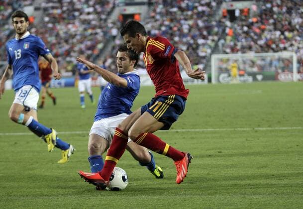 Final match of the U-21 European Cup played between Italy and Spain. In this picture, Cristian Tello. xCARLOSxBARAJASx 