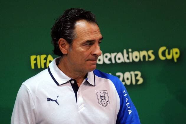 RECIFE, June 18, 2013 - Italy s head coach Cesare Prandelli attends a press conference at the Arena Pernambuco Stadium, in Recife, Brazil, on June 18, 2013. Italy will face Japan on Wednesday, in its second match during the the FIFA Confederations Cup Brazil 2013. (Xinhua Nicolas Celaya) (fnc) (sp) (SP)BRAZIL-RECIFE-CONFEDERATIONS-ITALY 