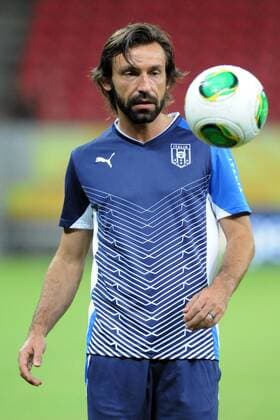 RECIFE, June 18, 2013 - Italy s Andrea Pirlo attends a training session at the Arena Pernambuco Stadium, in Recife, Brazil, on June 18, 2013. Italy will face Japan on Wednesday in its second match during the the FIFA Confederations Cup Brazil 2013. (Xinhua Nicolas Celaya) (fnc) (sp) (SP)BRAZIL-RECIFE-CONFEDERATIONS-ITALY 