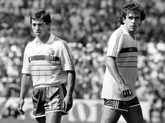 Alain Giresse (li.) und Michel Platini (beide Frankreich)