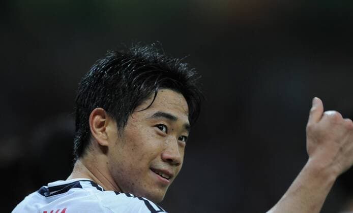 RECIFE, June 19, 2013 -- Japan s Shinji Kagawa celebrates after scoring during the FIFA s Confederations Cup Brazil 2013 match against Italy, held Arena Pernambuco Stadium, in Recife, Brazil, on June 19, 2013. Italy won 4-3. (Xinhua Nicolas Celaya) (itm) (SP)BRAZIL-RECIFE-CONFEDERATIONS-ITALY VS JAPAN 