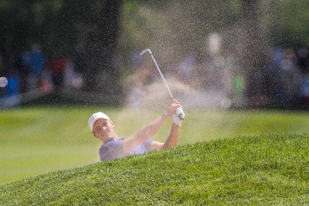 Martin KAYMER (GER) schlägt aus dem Bunker, Sand EP_ckt