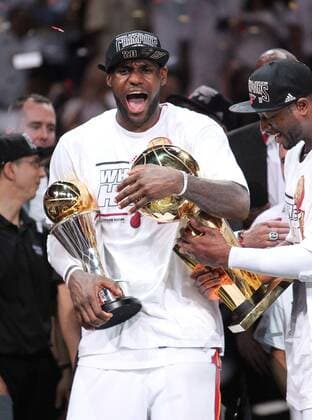 June 20, 2013 - Miami, FL, USA - The Miami Heat s LeBron James celebrate after a 95-88 win against the San Antonio Spurs in Game 7 of the NBA Basketball Herren USA Finals at the AmericanAirlines Arena in Miami, Florida, on Thursday, June 20, 2013. Game 7 of the NBA Basketball Herren USA Finals: San Antonio at Miami - ZUMAm67