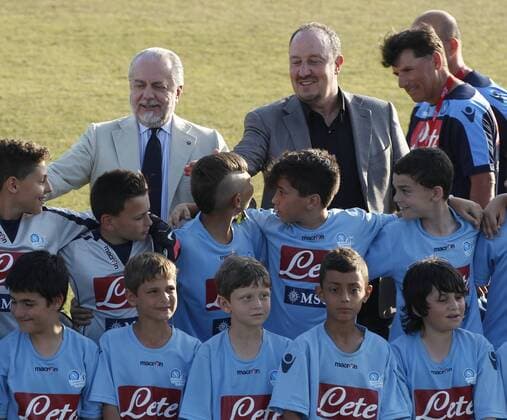 Napoli president Aurelio De Laurentiis, Rafael Benitez - Castel Volturno 21 6 2013 - Centro sportivo SSC Napoli - 2013 2013 Serie A -