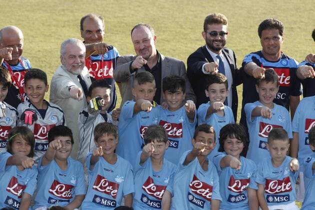 Napoli president Aurelio De Laurentiis, Rafael Benitez - Castel Volturno 21 6 2013 - Centro sportivo SSC Napoli - 2013 2013 Serie A -