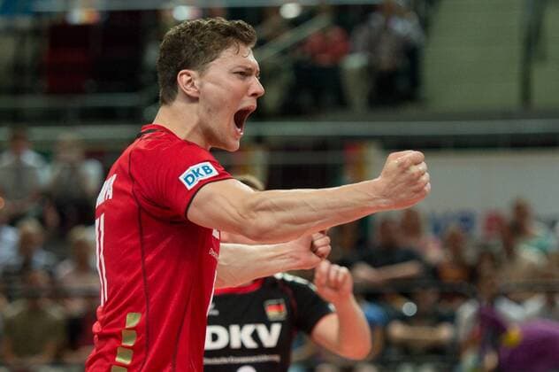 Volleyball, FIVB World League, Deutschland vs. Kuba 22.06.13, Arena Bremen, Bremen Jubel Lukas Kampa ( 11 GER)