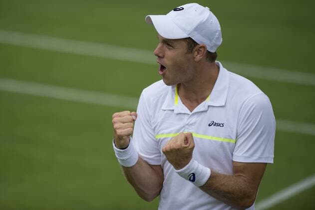 Tennis: Wimbledon Championship 2013, Julian Reister of Germany wins his Gentlemen s Singles first round match against Lukas Rosol of Czech Republic on day one of the Wimbledon Lawn Tennis Championships at the All England Lawn Tennis and Croquet Club on June 24, 2013 in London, England. xKirstenxHolstx xHOCHxZWEIx 