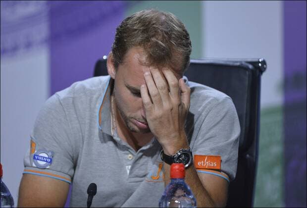 Steve Darcis ( Belgique ) TENNIS : Conference de Presse Steve Darcis - Londres - 26 06 2013 Steve Darcis of Belgium pictured during his pressconference annoncing his withdraw of the championships Wimbledon 2013 - PicturebyPhilippeCrochet PhotoNews 