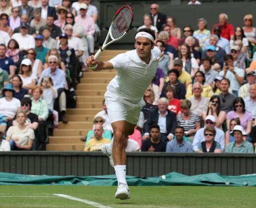 26.06.2013. Wimbledon, London, England. Day three of the The Wimbledon Tennis Championships 2013 held at The All England Lawn Tennis and Croquet Club, London, England, UK. Roger Federer ( SUI ) xKieranxGalvinx  ActionPlus1591720