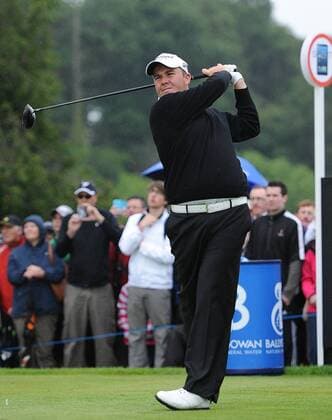 27.06.2013 Maynooth, Ireland. Shane Lowry drives from the 18th tee (started back 9) during the first round of the Irish Open from Carton House Golf Club xTommyxGrealyx  ActionPlus27487