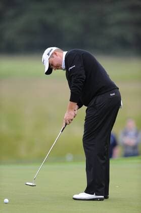 27.06.2013 Maynooth, Ireland. Shane Lowry putts for par on the 11th green during the first round of the Irish Open from Carton House Golf Club xTommyxGrealyx  ActionPlus27489