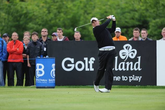 27.06.2013 Maynooth, Ireland. Shane Lowry hits his tee shot on the 12th Hole (started on back 9) during the first round of the Irish Open from Carton House Golf Club xTommyxGrealyx  ActionPlus27490