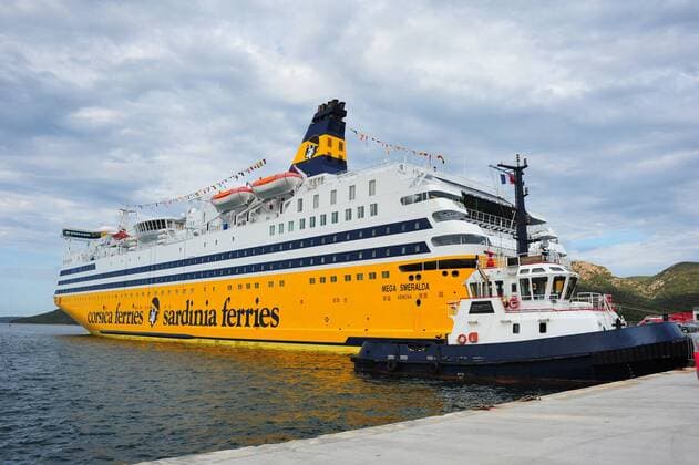 Tour de France 2013. Korsika, Porto Vecchio. Pressekonferenz an Bord einer Fähre der Corsica Ferries. 