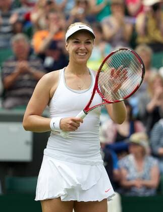 PROPAGANDA20130627 Tennis: Wimbledon Championship 2013, Sabine Lisicki (GER) celebrates after winning during the Ladies Singles 2nd Round match on day four of the Wimbledon Lawn Tennis Championships at the All England Lawn Tennis and Croquet Club. (Hinweis: Verwendung nur in Deutschland, Österreich oder Schweiz - only Germany, Austria and Switzerland) xHOCHxZWEIx xPropagandax 