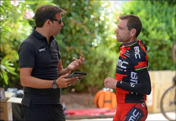 John Lelangue - Cadel Evans - BMC Racing Team CYCLISME : Equipe BMC - Tour De France - 27 06 2013 Photonews Panoramic 