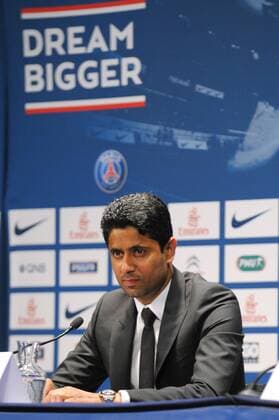 Nasser Al Khelaifi - president du PSG FOOTBALL : presentation de Laurent Blanc - new coach of du PSG - 27 06 2013 JBAutissier Panoramic 