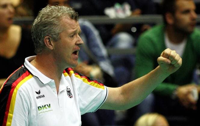 29.06.2013 Belgrade(Serbia) Serbia-Germany FIVB Men s Volleyball World League Vital Heynen Germany head coach celebrate during match : 