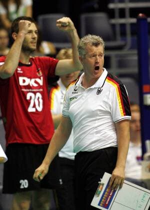 29.06.2013 Belgrade(Serbia) Serbia-Germany FIVB Men s Volleyball World League Vital Heynen(r) Germany head coach celebrate during match : 