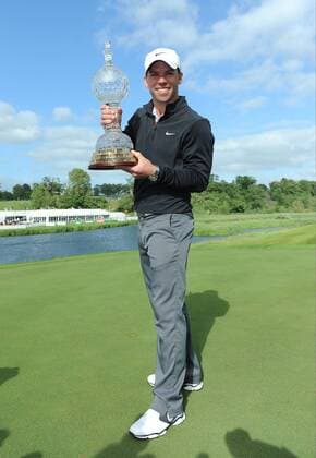 30.06.2013 Maynooth, Ireland. Paul Casey with the trophy after his win in the 2013 Irish Open from Carton House Golf Club xTommyxGrealyx  ActionPlus131004