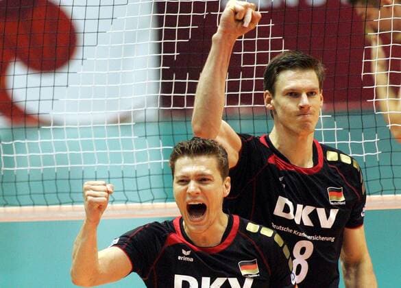 30.06.2013 Belgrade(Serbia) Serbia-Germany FIVB Men s Volleyball World League Lukas Kampa(L) with Marcus Böhme (r) Germany : 