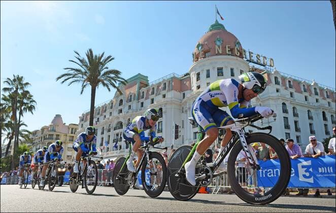 ALBASINI Michael (SUI) of ORICA GREENEDGE - CLARKE Simon (AUS) of ORICA GREENEDGE - GOSS Matthew Harley (AUS) of ORICA GREENEDGE - IMPEY Daryl (RSA) of ORICA GREENEDGE - LANCASTER Brett Daniel (AUS) of ORICA GREENEDGE - MEYER Cameron (AUS) of ORICA GREENEDGE - O GRADY Stuart (AUS) of ORICA GREENEDGE - TUFT Svein (CAN) of ORICA GREENEDGE - GERRANS Simon (AUS) of ORICA GREENEDGE CYCLISME : Nice- Nice - CLM - Tour De France - Etape 4 - Nice - 02 07 2013 PhotoNews Panoramic 