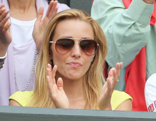 Jelena Ristic watches boyfriend Novak Djokovic playing in the Men s semi-finals at the Wimbledon Tennis Championships in London, Friday, 5th July 2013 StephenxLockx xi-Images  IIM-0185-0054