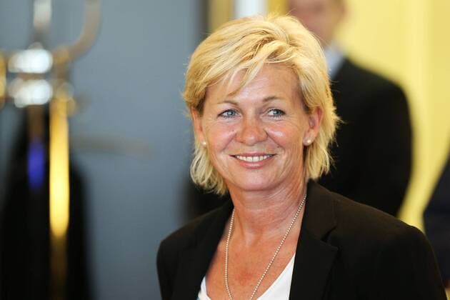 FRANKFURT AM MAIN, GERMANY - JULY 07: Head coach Silvia Neid attends the Germany women s national team departure to Sweden at Frankfurt Airport on July 7, 2013 in Frankfurt am Main, Germany. Local Caption Silvia Neid