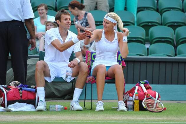 Double mixte, Kristina Mladenovic (Fra) et Daniel Nestor (Can) TENNIS : Wimbledon 2013 - 07 07 2013 TennisMagazine Panoramic 