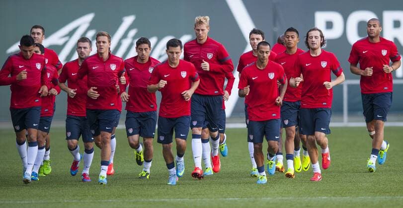 July 8, 2013 - Portland, Oregon, USA - The U.S. national team works out at Portland s JeldWen Field as they prepare to meet Belize in Gold Cup tournament play on Tuesday July 9, 2013. Held every two years, the CONCACAF Gold Cup is the main association football competition of the men s national football teams governed by CONCACAF, determining the regional champion of North America, Central America, and the Caribbean. This year the Gold Cup is hosted in the United States across the country and the championship game to be held in Chicago, IL. CONCACAF Gold Cup - ZUMAkh1