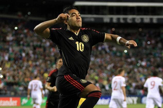 SEATTLE, July 11, 2013 - Mexico s Marco Fabian celebrates after scoring during the Gold Cup 2013 match between Mexico and Canada in Seattle, the United States, on July 11, 2013. (Xinhua Alfredo Lopez Jam Media) (itm) (sp) (SP)US-SEATTLE-SOCCER-GOLD CUP-MEXICO VS CANADA 
