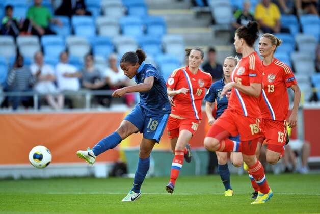 Marie Laure Delie (fra) FOOTBALL: France vs Russia. UEFA Euro Feminin - 2013 - 12 07 2013 xAnthonyxBIBARDxFEPx 