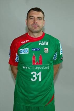 Bartosz Jurecki (SC Magdeburg) - Fototermin SC Magdeburg 1. Handball Bundesliga Saison 2013-14 in der Johanniskirche in Magdeburg - Einzelbild,Deutschland,Mann,Männer,Handball,12.07.2013