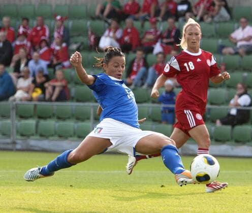 Sweden 20130713 Halmstad Örjans vall UEFA Women s EURO 2013 Italy vs Denmark Sandy Iannella Italy and Theresa Nielsen Denmark KP0500001 