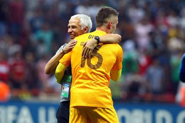 FIFA U20 World Cup Final match between France and Uruguay at Turk Telekom Arena Stadium in Istanbul, Turkey 13.07.2013 Pictured: Goalkeeper Maxime Dupe and coach Pierre Mankowski of France. 