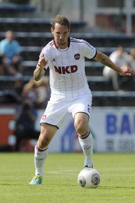 Emanuel POGATETZ (1.FC Nuernberg),Aktion,Einzelaktion, Einzelbild,Freisteller,Ganzkoerperaufnahme,ganze Figur. Fussball:Benefizspiel SpVgg Unterhaching-1.FC Nuernberg. Saison 2013 14,am 13.07.2013.