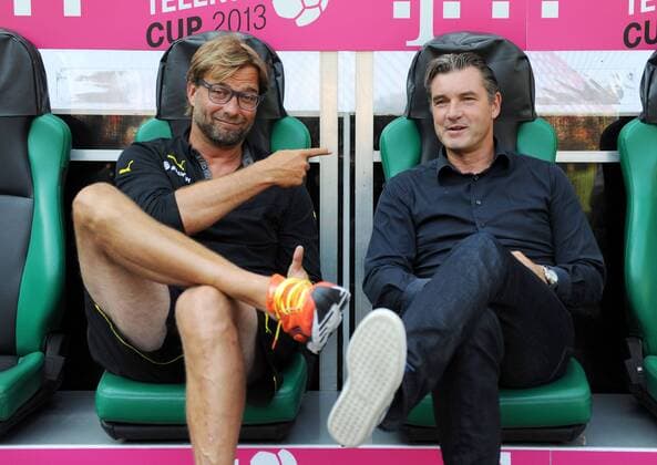 21-07-2013, Fussball, Saison 2013-2014, Telekom Cup, Spiel um Platz 3, Borussia Dortmund - Hamburger SV, Trainer Jürgen Klopp (Borussia Dortmund), li., und Manager Michael Zorc (Borussia Dortmund)