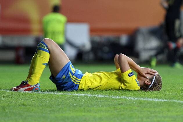 24.07.2013, xfsx, Frauen Europameisterschaft 2013, Halbfinale, Deutschland - Schweden, v.l. Kosovare Asllani (Schweden) enttäuscht schauend, Enttäuschung, disappointed