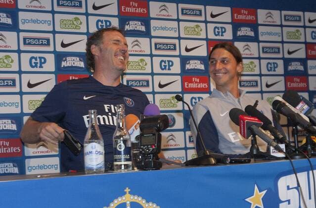 2013 07 26 Göteborg Clarion Post hotel Pressconference with team manager of Paris Saint Germain Laurent Blanc and Zlatan Ibrahimovic KP0520002 