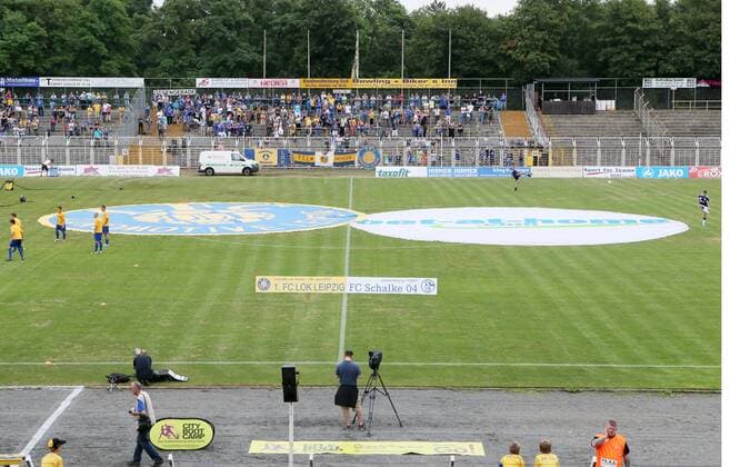 Leipzig, 29.07.2013, Bruno-Plache-Stadion, Fußball, Freundschaftsspiel , 1. FC Lokomotive Leipzig FC Lok Leipzig , Im Bild: Ansicht des Stadions. ,