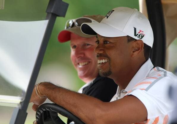 July 30, 2013 Tiger Woods with caddie Joe LaCava practices for the up coming PGA Golf Herren Championship Tournament at Oak HIll Country Club in Pittsford, NY. GOLF: JUL 30 PGA Golf Herren - PGA Golf Herren Championship - Practice Icon20135711 EDITORIAL USE ONLY