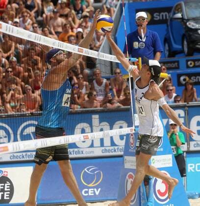 Beachvolleyball. Beach Volleyball Grand Slam 2013. Alexander Xandi Huber. Klagenfurt, 31.7.2013.