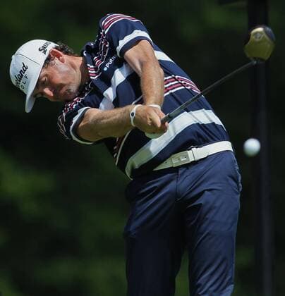 Aug. 3, 2013 - Akron, OH, USA - Keegan Bradley hits his tee shot on the 6th hole during the third round of the WGC-Bridgestone Invitational at Firestone Country Club in Akron, Ohio, on Saturday, August 3, 2013. WGC-Bridgestone Invitational - ZUMAm67