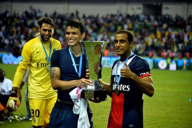 Thiago Silva (psg) - Lucas (psg) -- Paris St. Germain - Girondins Bordeaux - Supercup - - 03 08 2013 AnthonyBIBARD FEP Panoramic 