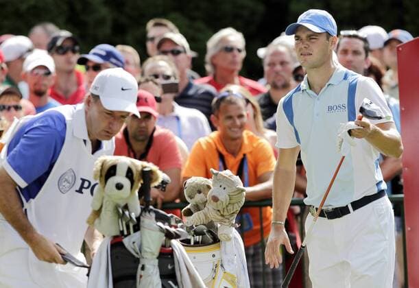 Martin Kaymer stands on the 10th hole tee box in the first round of the PGA Golf Herren Championship at Oak Hill Country Club in Rochester, New York on August 8, 2013.  NYP20130808154