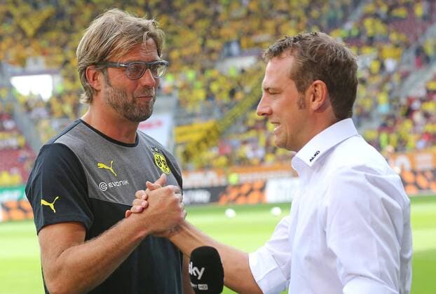 Jürgen KLOPP, Chef - Trainer BVB Markus WEINZIERL, FCA Trainer Trainer,reden, diskutieren, streiten, unterhalten, Aktion, Geste, Gestik, Mimik FC AUGSBURG - BORUSSIA DORTMUND ( - ) Fussball 1. Bundesliga , München, am 10.08.2013 01.Spieltag, Saison 2013 2014, Saison1314, Liga01, 1.Liga, 1.Bundesliga, FCA, BVB