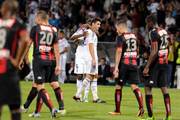 Joie de Yohan Gourcuff (lyon) FOOTBALL : Lyon vs Nice - Ligue 1 - 10 08 2013 FredericChambert Panoramic 